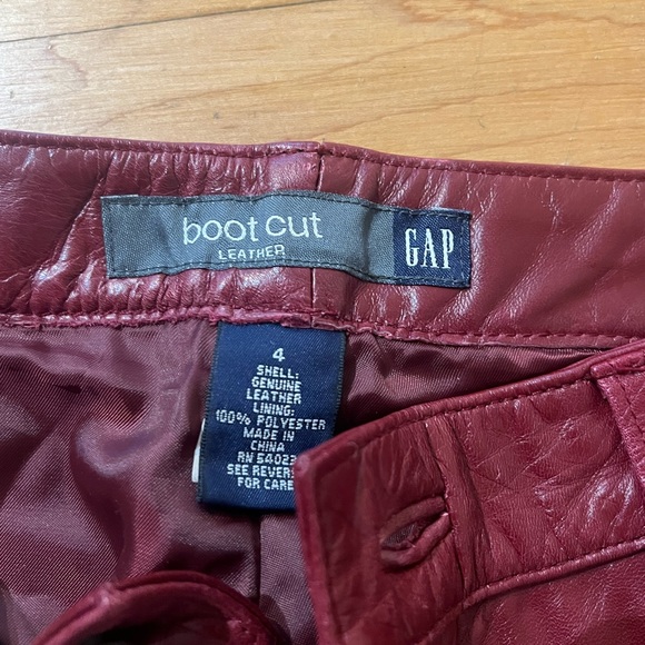 Red 100% Leather Vintage Gap Pants - Picture 6 of 8